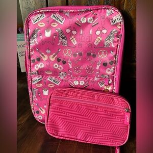 Yoobi Pink and Black Travel Document Organizer and Writing Tools Pouch Set